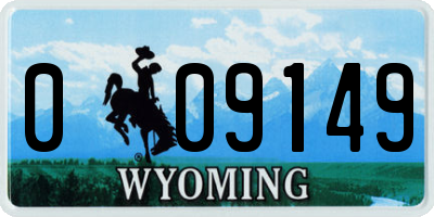 WY license plate 009149