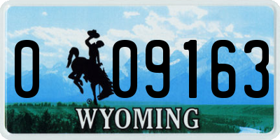 WY license plate 009163