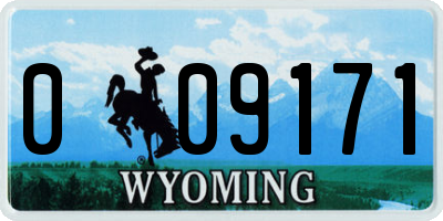 WY license plate 009171