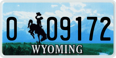 WY license plate 009172