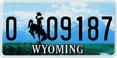 WY license plate 009187