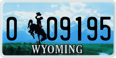 WY license plate 009195