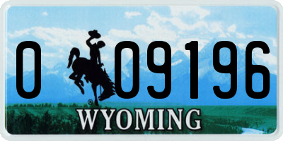 WY license plate 009196