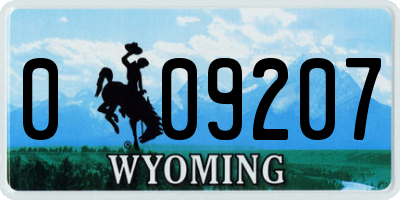 WY license plate 009207
