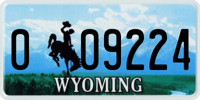 WY license plate 009224