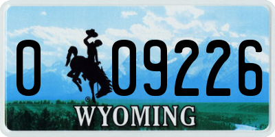 WY license plate 009226