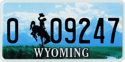 WY license plate 009247