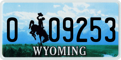 WY license plate 009253