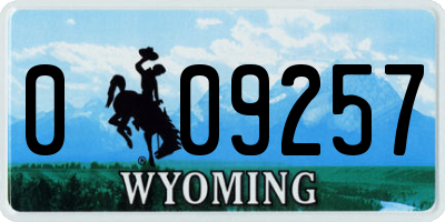 WY license plate 009257
