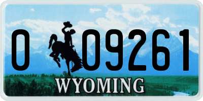 WY license plate 009261