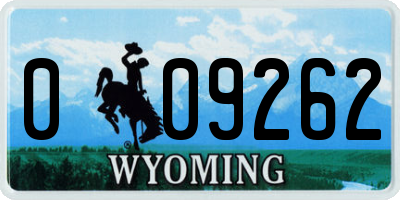 WY license plate 009262