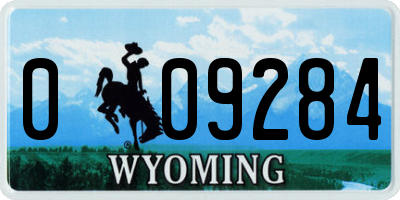 WY license plate 009284