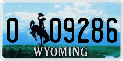 WY license plate 009286