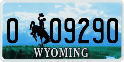 WY license plate 009290