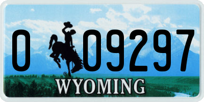 WY license plate 009297