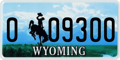 WY license plate 009300