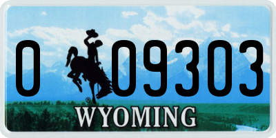 WY license plate 009303