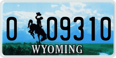 WY license plate 009310