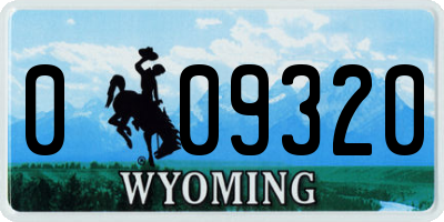 WY license plate 009320