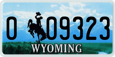 WY license plate 009323
