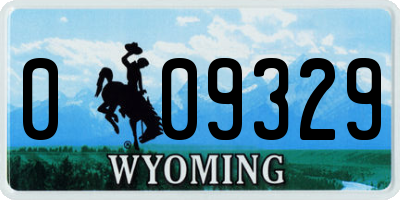 WY license plate 009329