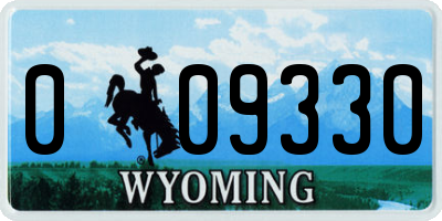 WY license plate 009330