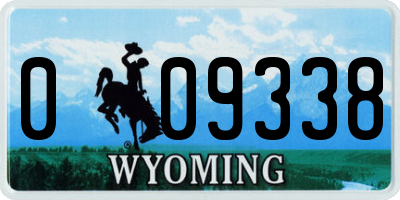 WY license plate 009338