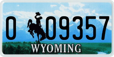 WY license plate 009357