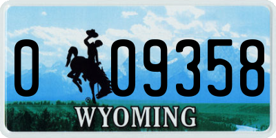 WY license plate 009358