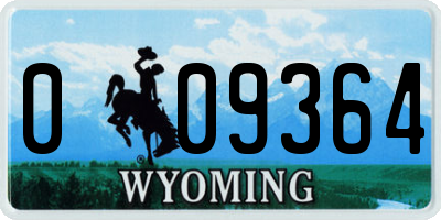 WY license plate 009364