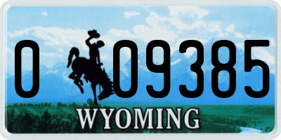 WY license plate 009385