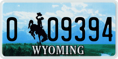 WY license plate 009394