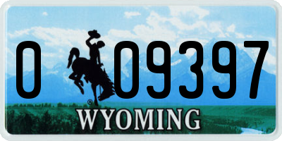 WY license plate 009397