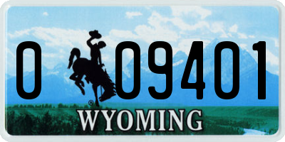 WY license plate 009401