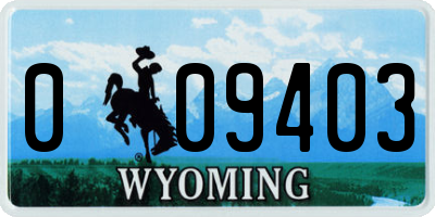 WY license plate 009403