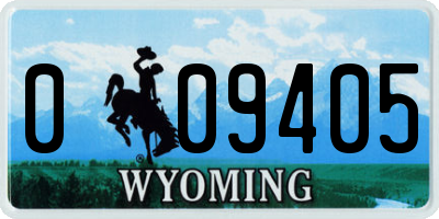 WY license plate 009405