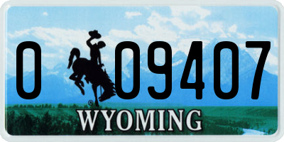 WY license plate 009407