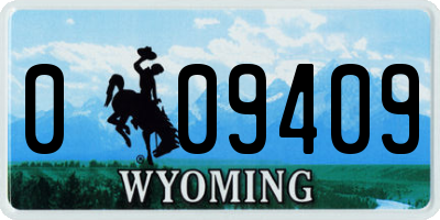 WY license plate 009409