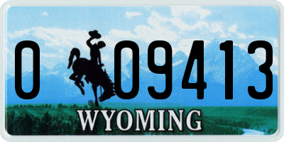 WY license plate 009413