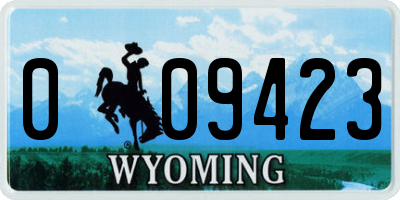 WY license plate 009423