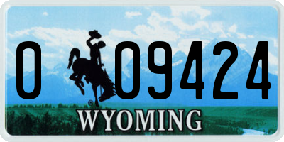 WY license plate 009424