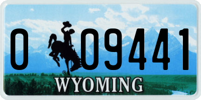 WY license plate 009441