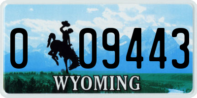 WY license plate 009443