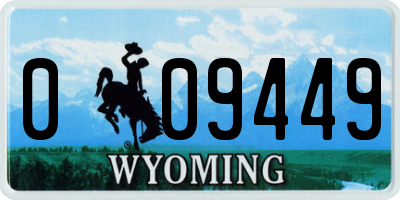 WY license plate 009449