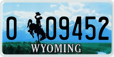 WY license plate 009452