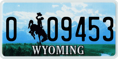 WY license plate 009453