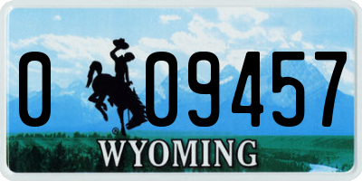 WY license plate 009457