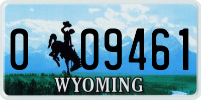 WY license plate 009461