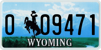 WY license plate 009471