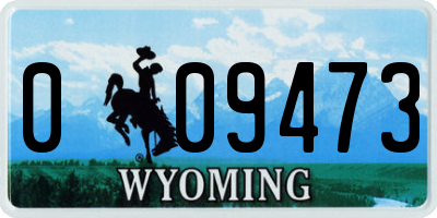 WY license plate 009473